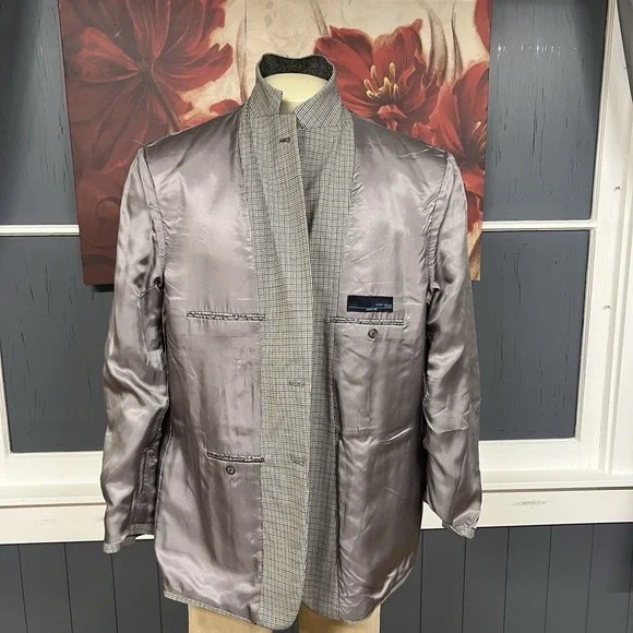 Joseph Abboud Blazer Jacket Sport Coat Mens 50R Classic Fit Wool Bone/Gray